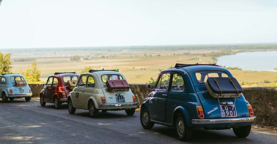 Fiat 500: Self-Tour in the Tuscan countryside - Nottolini aqueduct and Gattaiola back roads under the Pisano Mountains