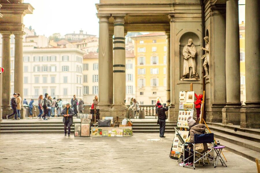 Florence: Bike Rental for 24 Hours - Piazza della Signoria and Ponte Vecchio, the Florence Photo Combo
