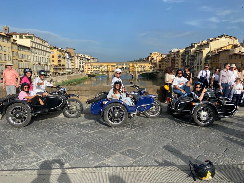 Florence Vintage Motorcycle Sidecar ride - Morning or Sunset - Down toward the Arno, San Niccolò, and real Oltrarno streets